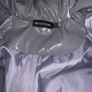 Grey crop bubble coat